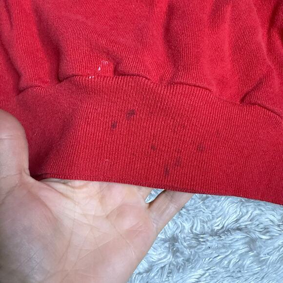 Vintage Logo 7 Chicago Blackhawk Sweatshirt Adult Large Red Made USA See Note - Picture 7 of 8